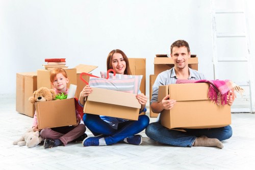 Office relocation team planning a move in a busy Soho street