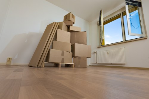 Careful loading of boxes and furniture for a Soho apartment move