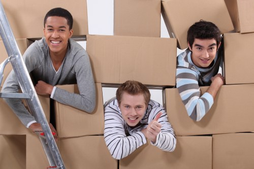 Apartment moving boxes prepared for a Soho flat relocation