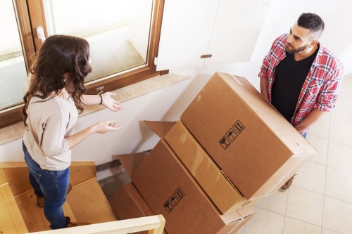 Professional movers assisting a commercial office relocation in Soho