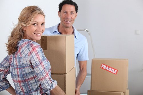 Moving van and loading process during a home or office relocation